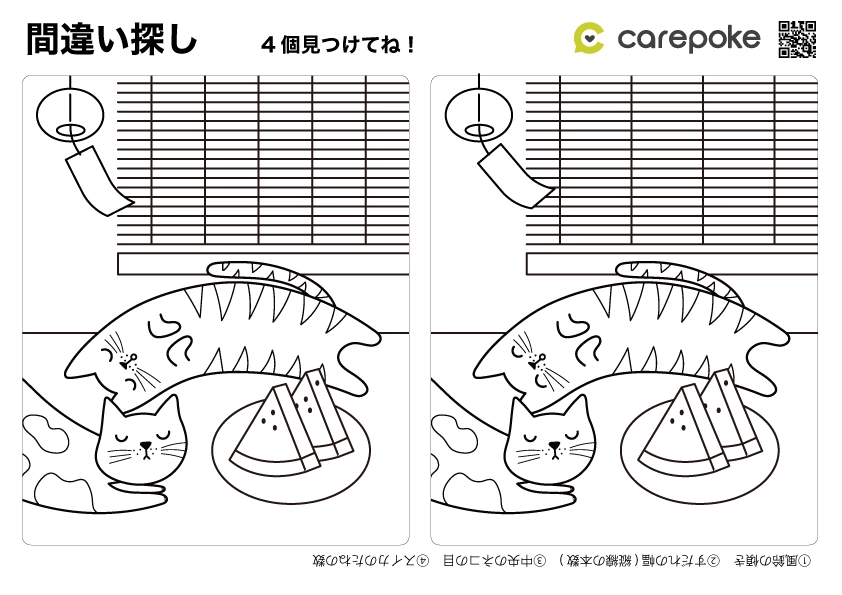 問題：＃21【間違い探し】夏・風鈴のある縁側